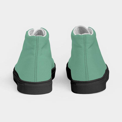 Medium-Light Muted Green Women's High-Top Canvas Sneakers (BGG2-MU-ML) - Back