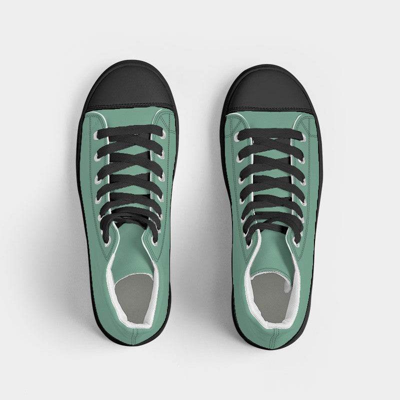 Medium-Light Muted Green Women's High-Top Canvas Sneakers (BGG2-MU-ML) - Top