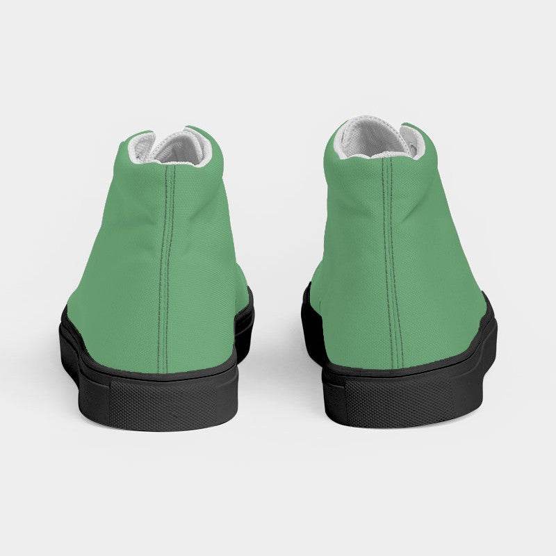 Medium-Light Muted Green Women's High-Top Canvas Sneakers (G-MU-ML) - Back