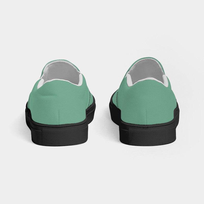 Medium-Light Muted Green Women's Slip-On Canvas Sneakers (BGG2-MU-ML) - Back