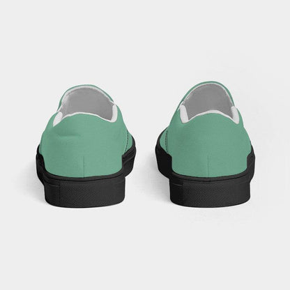Medium-Light Muted Green Women's Slip-On Canvas Sneakers (BGG2-MU-ML) - Back