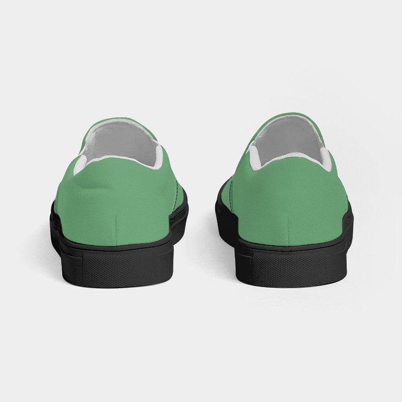 Medium-Light Muted Green Women's Slip-On Canvas Sneakers (G-MU-ML) - Back