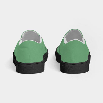 Medium-Light Muted Green Women's Slip-On Canvas Sneakers (G-MU-ML) - Back