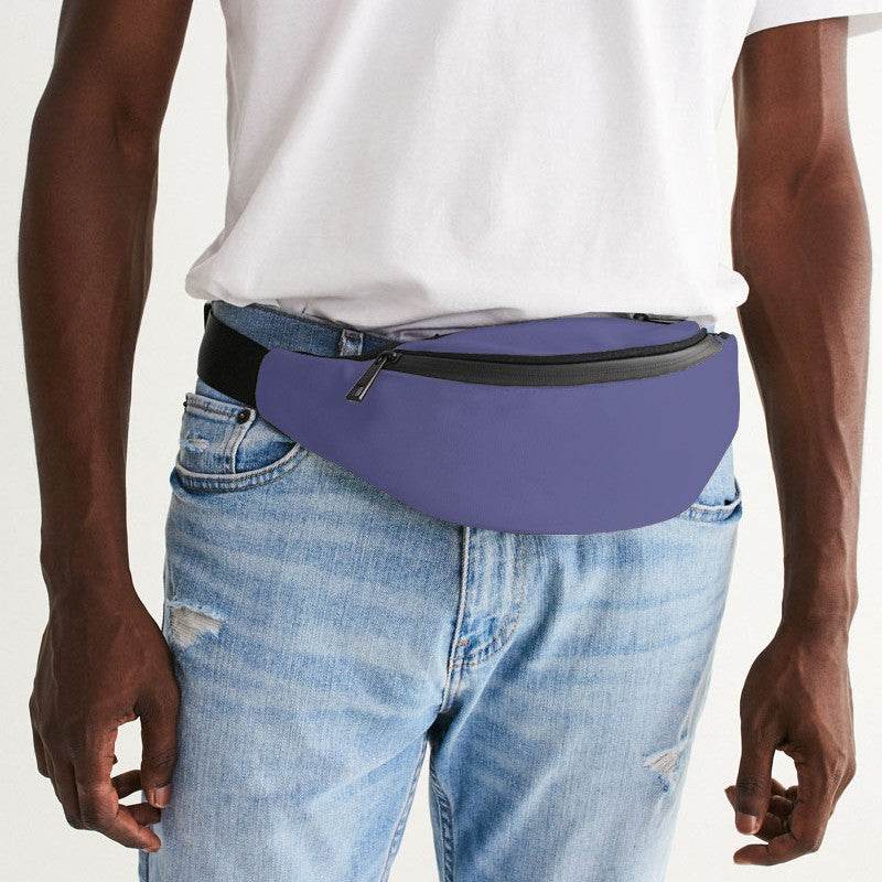 Medium-Light Muted Indigo Belt Bag (PUI2-MU-ML) - Man Front CloseUp