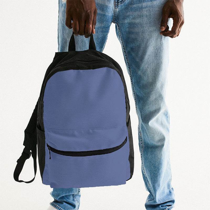 Medium-Light Muted Indigo Canvas Backpack (I-MU-ML) - Man Holding