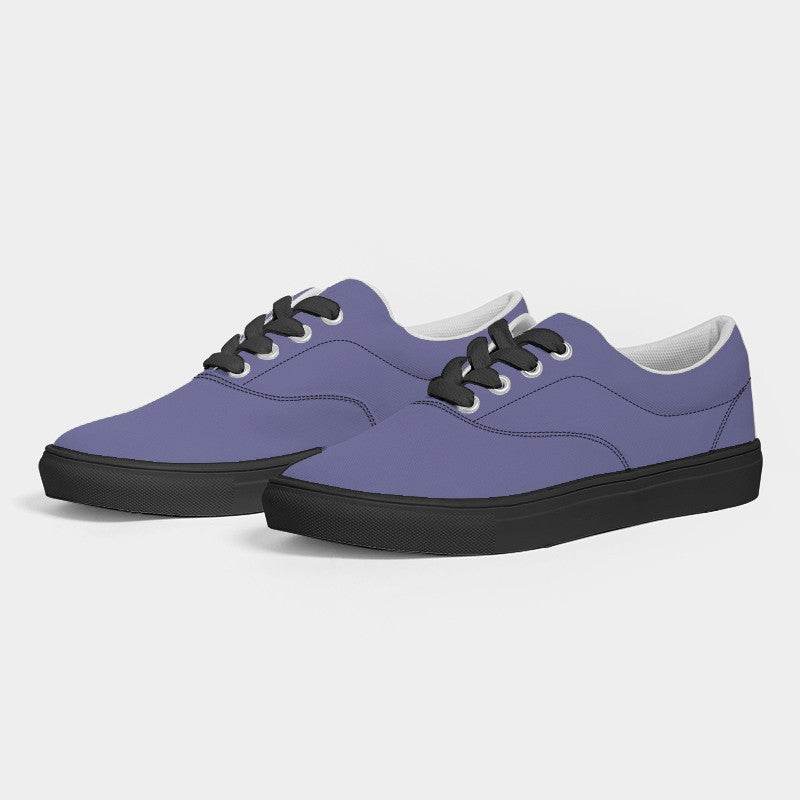Medium-Light Muted Indigo Women's Canvas Sneakers (PUI2-MU-ML) - Side 3