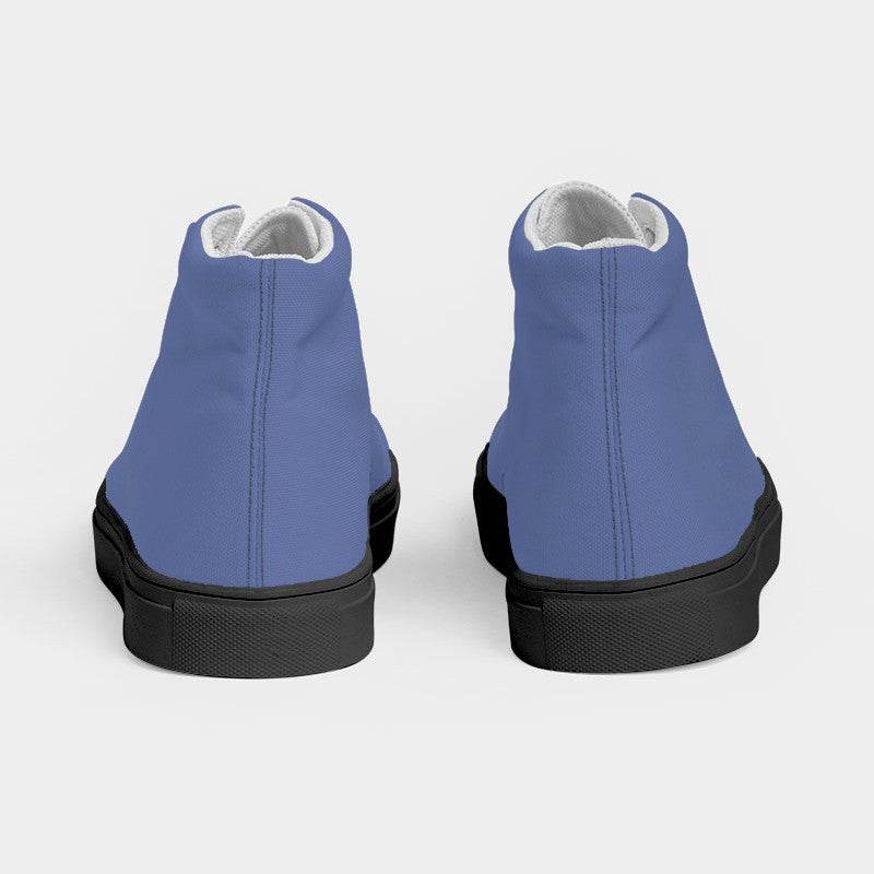 Medium-Light Muted Indigo Women's High-Top Canvas Sneakers (I-MU-ML) - Back