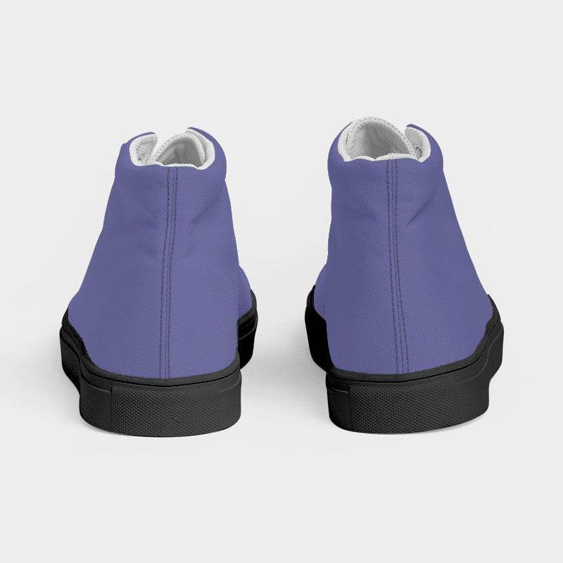 Medium-Light Muted Indigo Women's High-Top Canvas Sneakers (PUI2-MU-ML) - Back