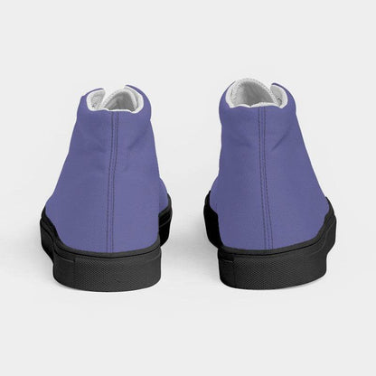 Medium-Light Muted Indigo Women's High-Top Canvas Sneakers (PUI2-MU-ML) - Back