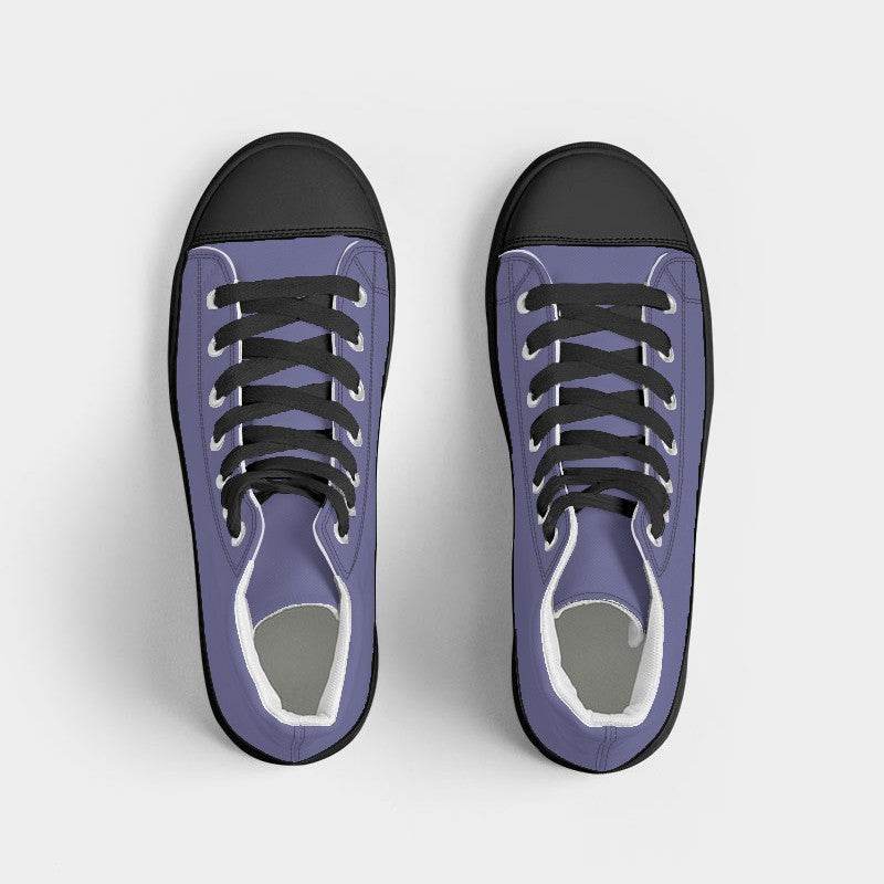 Medium-Light Muted Indigo Women's High-Top Canvas Sneakers (PUI2-MU-ML) - Top