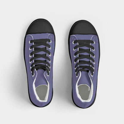 Medium-Light Muted Indigo Women's High-Top Canvas Sneakers (PUI2-MU-ML) - Top