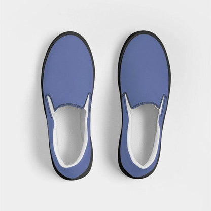 Medium-Light Muted Indigo Women's Slip-On Canvas Sneakers (I-MU-ML) - Top