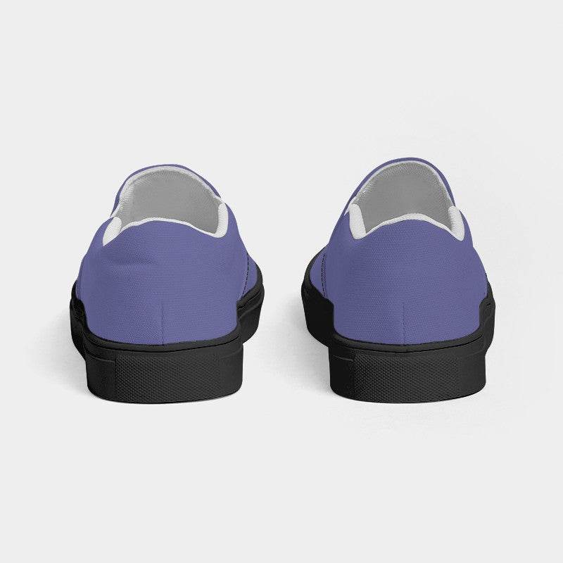Medium-Light Muted Indigo Women's Slip-On Canvas Sneakers (PUI2-MU-ML) - Back