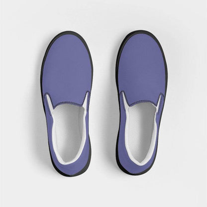 Medium-Light Muted Indigo Women's Slip-On Canvas Sneakers (PUI2-MU-ML) - Top