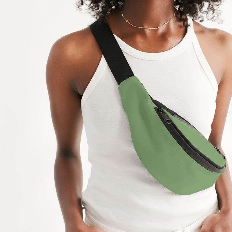 Medium-Light Muted Lime Belt Bag (GL2-MU-ML) - Woman Front CloseUp