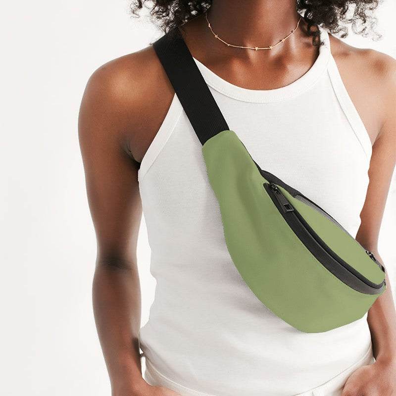 Medium-Light Muted Lime Belt Bag (L-MU-ML) - Woman Front CloseUp