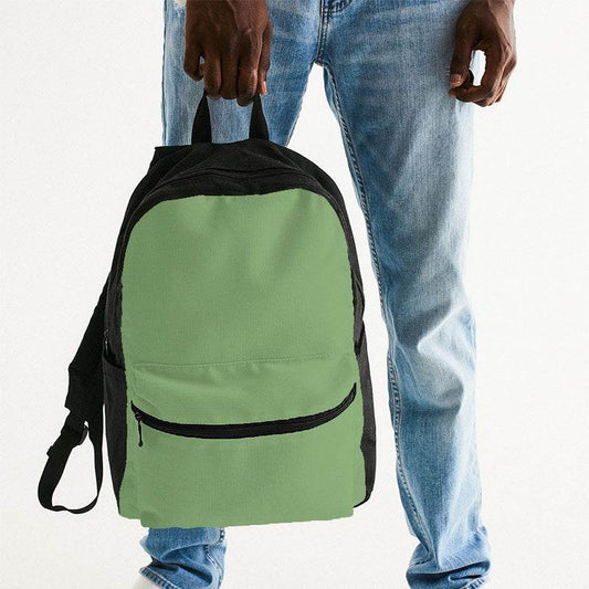 Medium-Light Muted Lime Canvas Backpack (GL2-MU-ML) - Man Holding
