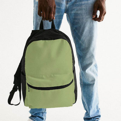 Medium-Light Muted Lime Canvas Backpack (L-MU-ML) - Man Holding