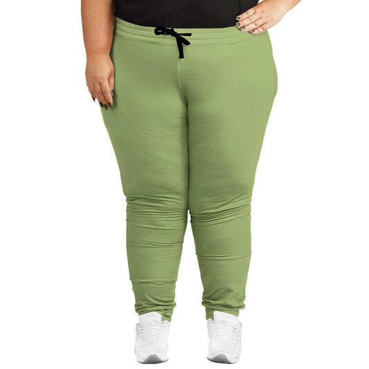 Medium-Light Muted Lime Joggers PLUS (L-MU-ML) - Woman Front PLUS
