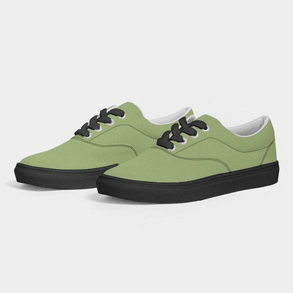 Medium-Light Muted Lime Men's Canvas Sneakers (L-MU-ML) - Side 3
