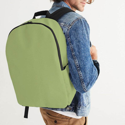 Medium-Light Muted Lime Waterproof Backpack (L-MU-ML) - Man CloseUp