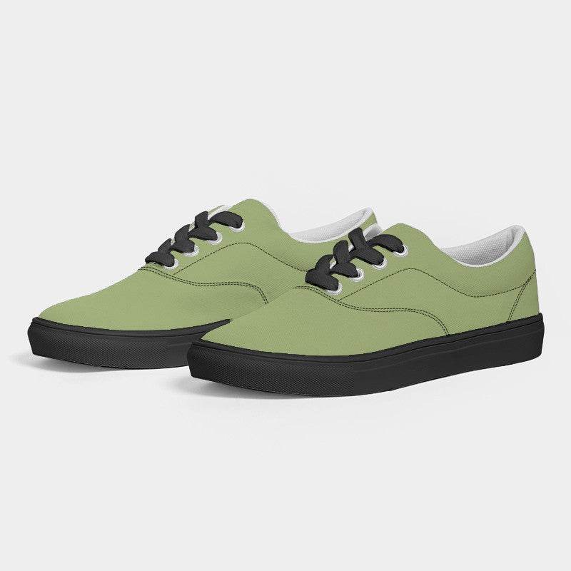Medium-Light Muted Lime Women's Canvas Sneakers (L-MU-ML) - Side 3