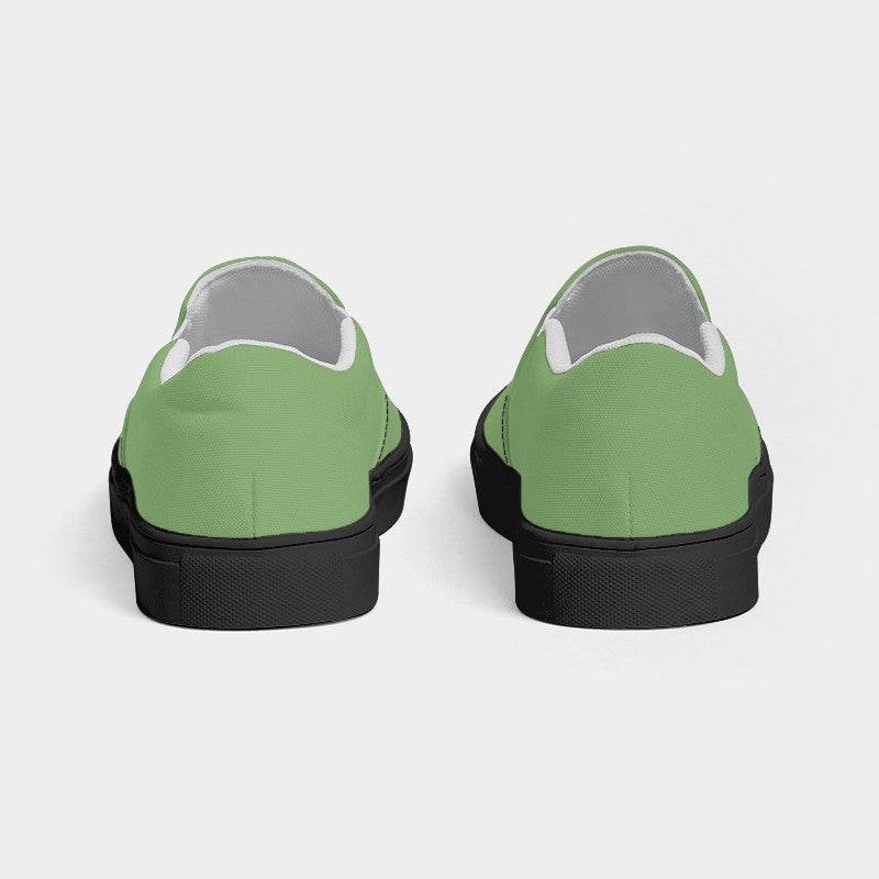 Medium-Light Muted Lime Women's Slip-On Canvas Sneakers (GL2-MU-ML) - Back