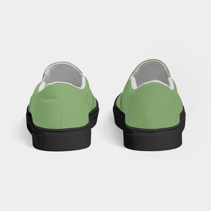Medium-Light Muted Lime Women's Slip-On Canvas Sneakers (GL2-MU-ML) - Back