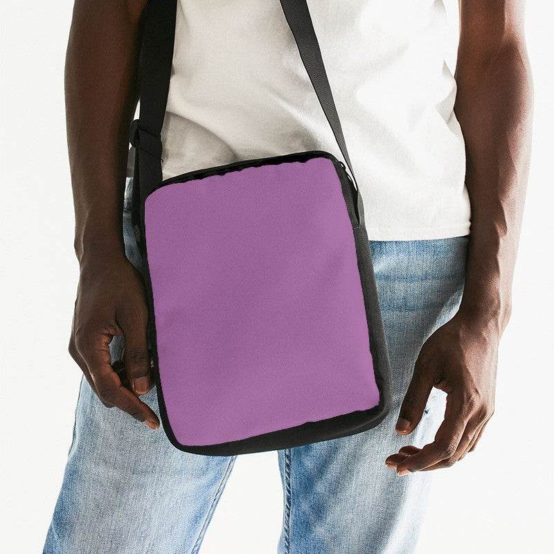 Medium-Light Muted Magenta Messenger Pouch (M-MU-ML) - Man Front CloseUp