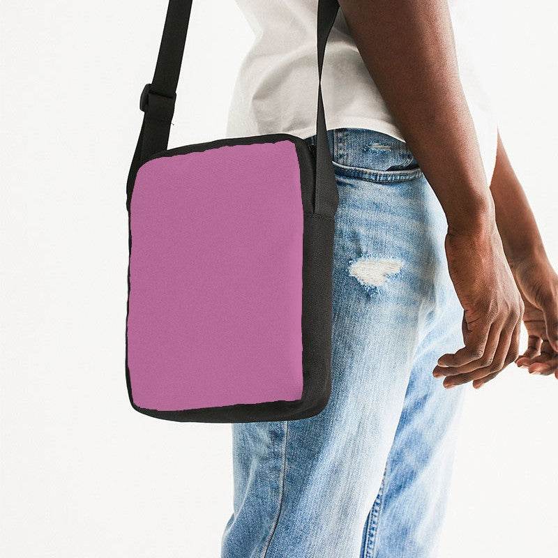 Medium-Light Muted Magenta Messenger Pouch (PIM2-MU-ML) - Man Side CloseUp