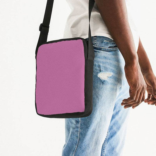 Medium-Light Muted Magenta Messenger Pouch (PIM2-MU-ML) - Man Side CloseUp