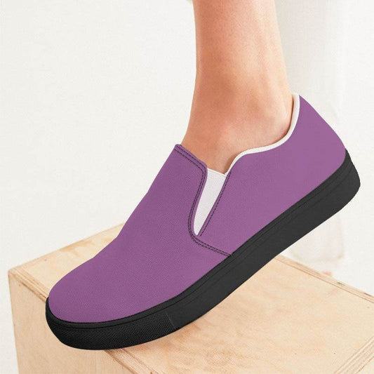 Medium-Light Muted Magenta Women's Slip-On Canvas Sneakers (M-MU-ML) - Woman CloseUp