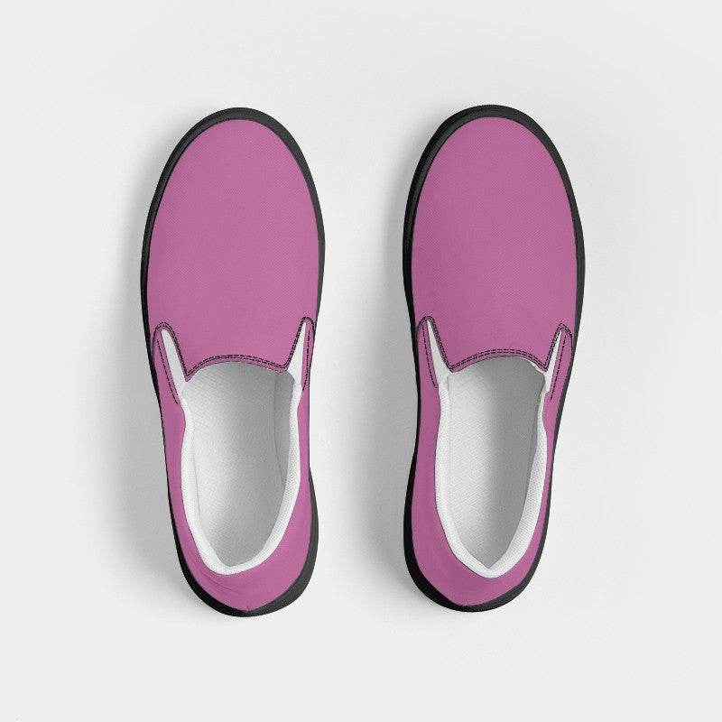 Medium-Light Muted Magenta Women's Slip-On Canvas Sneakers (PIM2-MU-ML) - Top