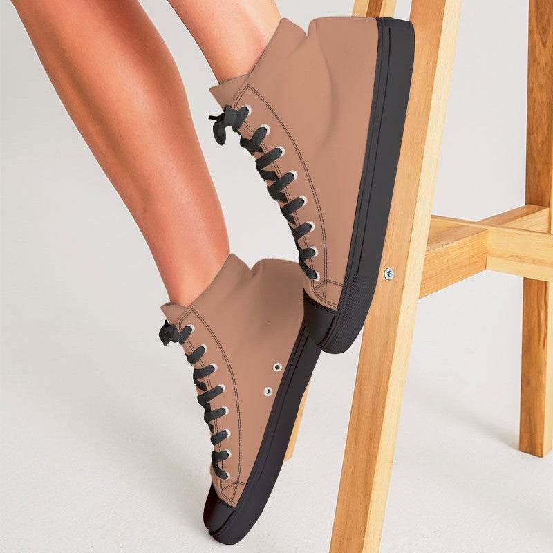 Medium-Light Muted Orange Women's High-Top Canvas Sneakers (OR2-MU-ML) - Woman CloseUp