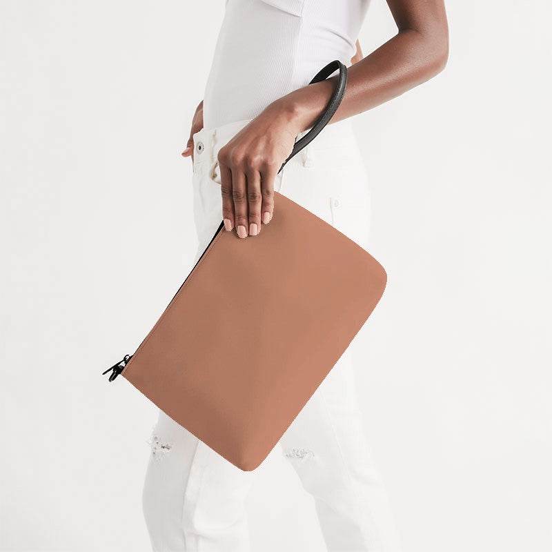 Medium-Light Muted Orange Zip Pouch (OR2-MU-ML) - Side Holding