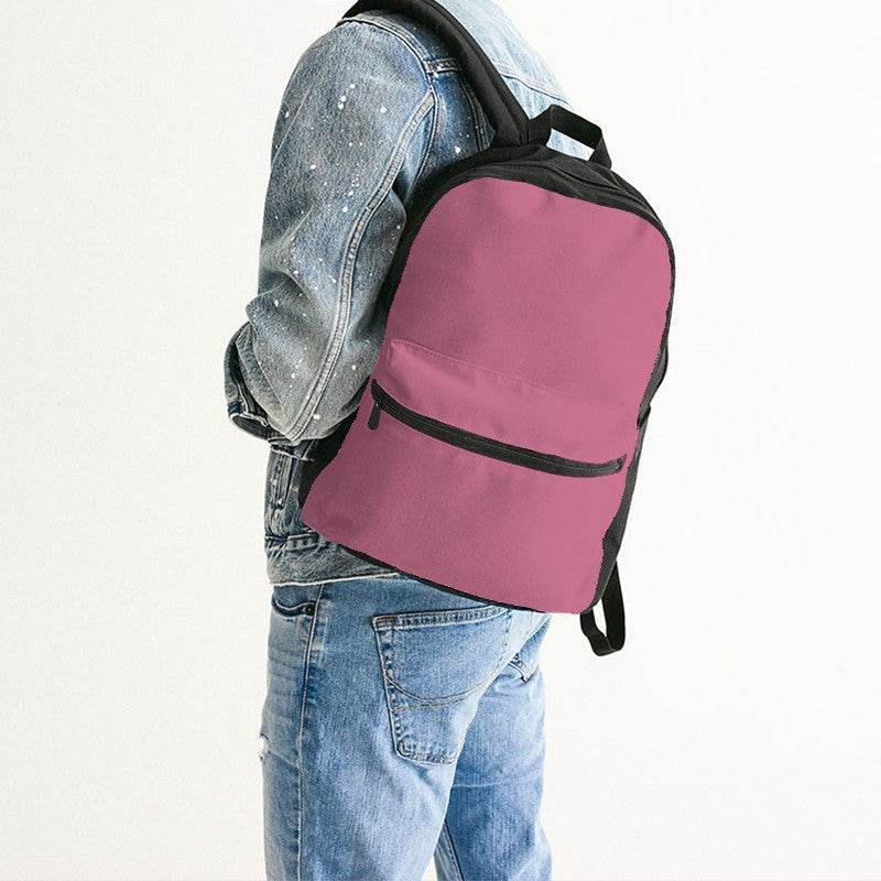 Medium-Light Muted Pink Canvas Backpack (PI-MU-ML) - Man Back CloseUp