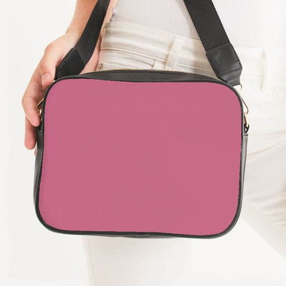 Medium-Light Muted Pink Crossbody Bag (PI-MU-ML) - Woman Front CloseUp
