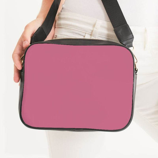Medium-Light Muted Pink Crossbody Bag (PI-MU-ML) - Woman Front CloseUp