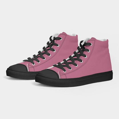 Medium-Light Muted Pink Men's High-Top Canvas Sneakers (PI-MU-ML) - Side 3