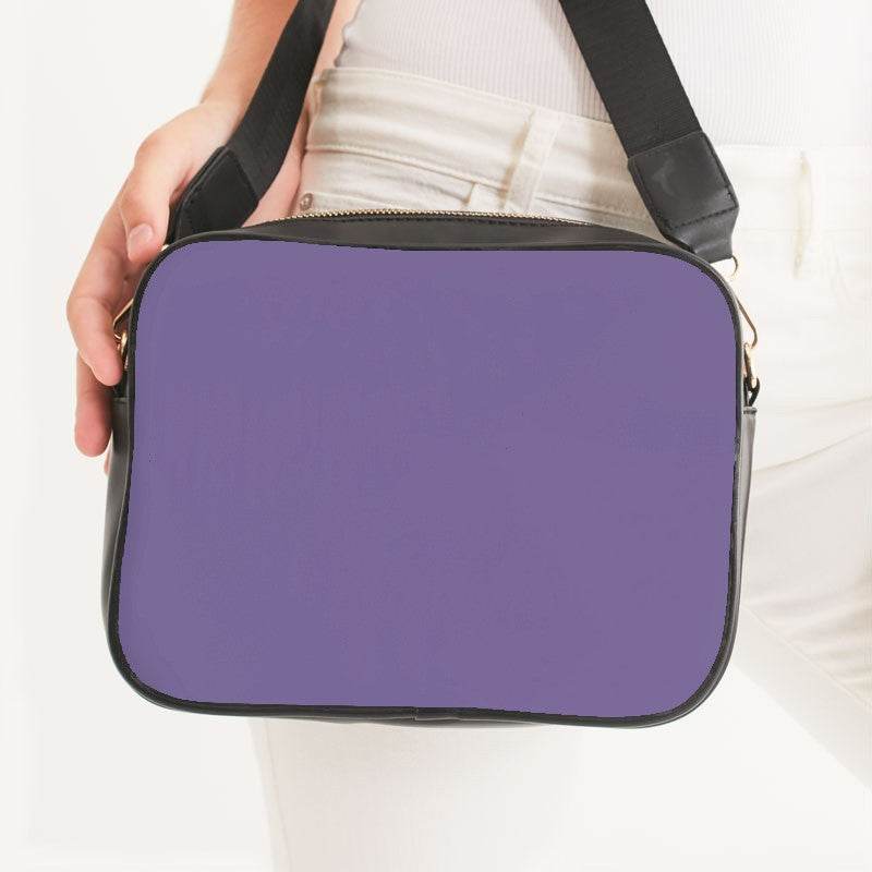 Medium-Light Muted Purple Crossbody Bag (PU-MU-ML) - Woman Front CloseUp