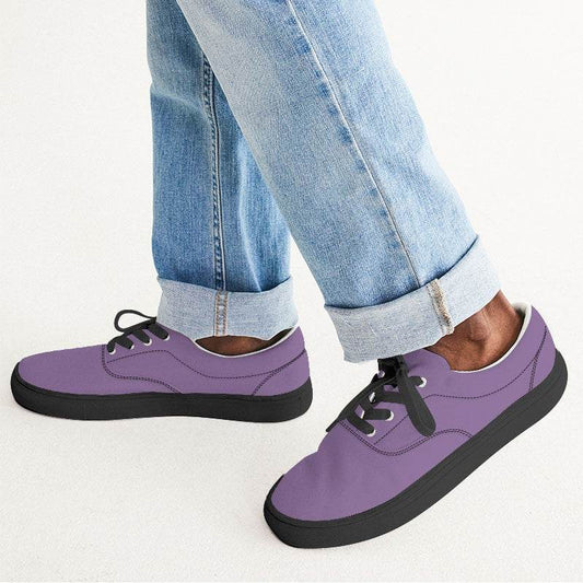 Medium-Light Muted Purple Men's Canvas Sneakers (MPU2-MU-ML) - Man CloseUp