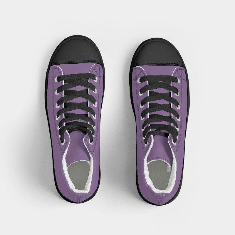 Medium-Light Muted Purple Women's High-Top Canvas Sneakers (MPU2-MU-ML) - Top