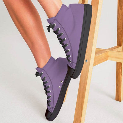 Medium-Light Muted Purple Women's High-Top Canvas Sneakers (MPU2-MU-ML) - Woman CloseUp