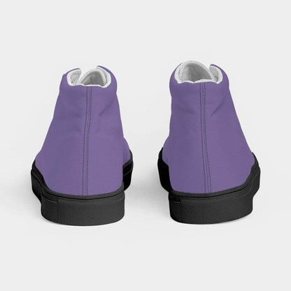 Medium-Light Muted Purple Women's High-Top Canvas Sneakers (PU-MU-ML) - Back