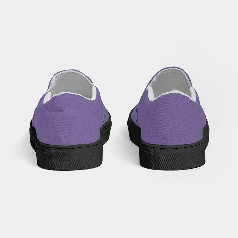 Medium-Light Muted Purple Women's Slip-On Canvas Sneakers (PU-MU-ML) - Back