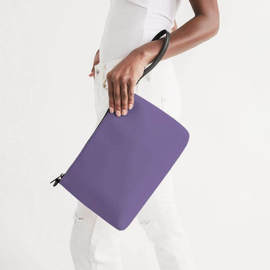 Medium-Light Muted Purple Zip Pouch (PU-MU-ML) - Side Holding