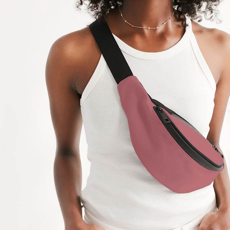 Medium-Light Muted Red Belt Bag (RPI2-MU-ML) - Woman Front CloseUp