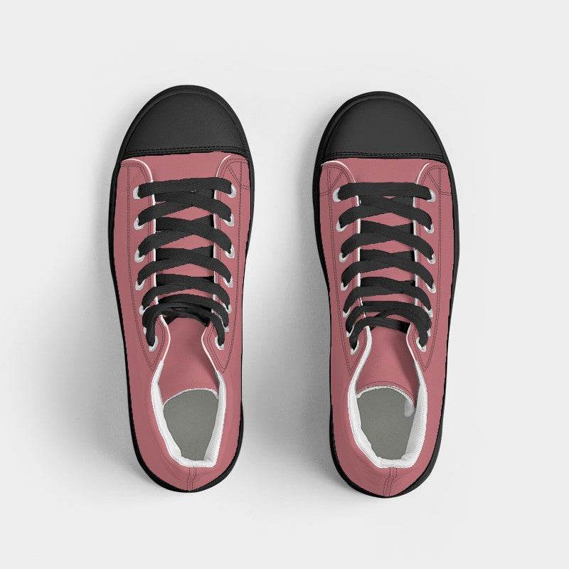 Medium-Light Muted Red Women's High-Top Canvas Sneakers (RPI2-MU-ML) - Top