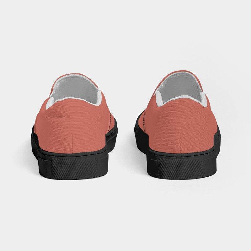 Medium-Light Muted Red Women's Slip-On Canvas Sneakers (R-MU-ML) - Back