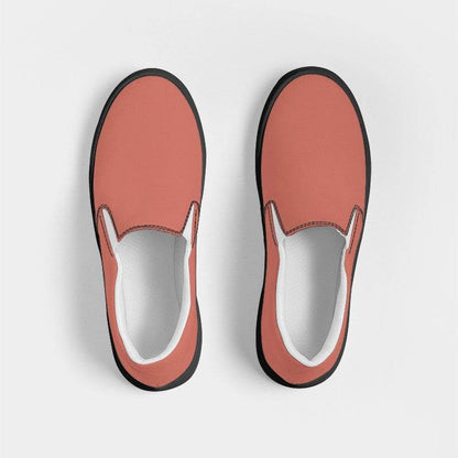 Medium-Light Muted Red Women's Slip-On Canvas Sneakers (R-MU-ML) - Top